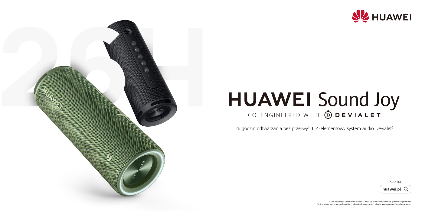Huawei Sound Joy, pierwszy przenośny głośnik marki zaprojektowany we współpracy z Devialet, już dostępny w Polsce